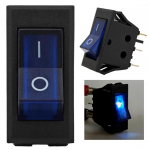 3 szt Włącznik On/Off, Przycisk zatrzaskowy LED 12V Niebieski Off-Road mėlyna