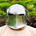 Barbutės &scaron;almas Viduramžių vaidmenų žaidimas Riterio dėvimas plieninis &scaron;almas Viduramžių riterio &scaron;almas Helovino kostiumas Vaidmenų žaidimas Cosplay dovana