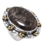 African Moss Handmade 925 Sterling Silver Two Tone Ring Size 9 w2l00