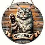 1 vnt. 2D plok&scaron;čias kaimi&scaron;ko stiliaus pasveikinimo apvalus medinis ženklas - 20 cm, gyvūnų tema, tinka namų prie&scaron;kambariui, sodui, barui, kavinei, durų, tvoros dekoravimui, dovana 20cm*20cm