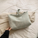 Medžiaginis krep&scaron;ys moteri&scaron;kas didelės talpos auk&scaron;tos vertės plačios petne&scaron;os vieno peties kurjerio krep&scaron;ys ni&scaron;inis rudeninis drobės krep&scaron;ys geltona