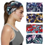 4 vnt Moteri&scaron;ka plaukų juosta Madinga Boho plati elastinė galvos juosta su mygtuku jogos sportui Set 1: (14+15+16+18)