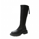 Botas largas con forro polar para mujer, zapatos de Caballero de oto&ntilde;o e invierno, nuevas, finas, europeas y americanas, dydžiai42 35 juoda