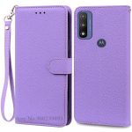 Dėklas Moto G Pure Moto GPure odinis atverčiamas piniginės dėklas Motorola G Pure XT2163-4 telefono dėklas silikoninis dangtelis coque fundas For Moto G Pure &scaron;viesiai violetinė spalva