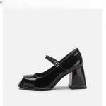 Moteri&scaron;ki batai Prancūzi&scaron;ki Mary Jane batai nauji maži odiniai batai moteri&scaron;ki stori kulnai kvadratinė nosis auk&scaron;takulniai moteri&scaron;ki 34 juoda