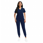 Stretch Scrubs Moterų rinkinys Slaugos uniformos Klinikinių &scaron;veitimų rinkinys Slaugytoja Dulkėms atsparus Darbo Drabužiai Medicininiai &scaron;veitikliai Top+ Jogger Pants 2XL