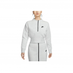 Nike Sportswear Tech Fleece Laisvalaikio Mados Paprastas Trumpas Pusiau Užtraukiamas Ilgomis Rankovėmis Megztinis Moteri&scaron;kas megztinis &Scaron;viesiai Pilkas Daugiaspalvis Juodas HJ1032-013 S