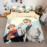 Jujutsu Kaisen Satoru Gojo Patalynės Komplektas 3D Anime Satoru Gojo Kalėdinė Dovana Karali&scaron;kas Twin Dvigubas Vaikams Antklodės Užvalkalų Komplektas 90x200cm