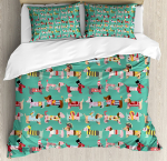 &Scaron;unų mylėtojo patalynės komplektas Mielas mažas korgis &scaron;okinėja bėgioja ir 3 dalių antklodės užvalkalo komplektas Lovos komplektas Antklodės užvalkalas Pagalvės užvalkalas Antklodės užvalkalas EU single(135x200cm)