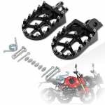 JFG Motociklų kojų atramos, Suderinamos su Monkey 125, Grom 125, MSX125, Sulankstomos, Pakopa, Apdirbtas aliuminis, Neslystančios (Juoda) juoda