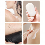 Kūno &scaron;veičiamasis du&scaron;o &scaron;veitiklis Dead Skin Remover Guminiai pagalvėlės Odos masažo &scaron;epetėlis vonios trynimo įrankis Juodos SPA maudymosi pir&scaron;tinės 9.3*14cm