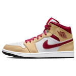 Air Jordan 1 Mid Light Curry Cardinal Red Vyri&scaron;ki sportbačiai Ruda Balta-Onyx Balta 554724-201 41