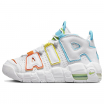 Nike Air More Uptempo GS Balti Vaivoryk&scaron;tiniai Vaikų Sportbačiai Daugiaspalviai Opti-Yellow Saugos Oranžiniai FJ4624-100 36