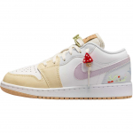 Air Jordan 1 Low GS grybų spalvos vaiki&scaron;ki sportbačiai Balti &scaron;viesiai chaki lėlės IB8861-151 40