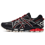 Asics Gel-Kahana 8 Madingi Patogūs Audinys Sintetinė Oda Žemi Sportiniai Bėgimo Bateliai Vyri&scaron;kas Kedas Juodas Raudonas 1011B109-004 40