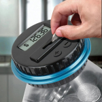 Elektroninė Piggy Bank Skaitmeninė moneta Skaitmeninis LCD skaičiuojamas monetų taupymo dėžutė Stiklainių monetų laikymo dėžutė USD EUR Pinigų dovanos