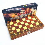 Medinis magnetinis 3-in-1 &scaron;achmatų rinkinys: Ne&scaron;iojamas, Sulankstomas, Edukacinis, Konkurencinis žaidimas 44CM