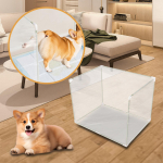 Dog Toilet Pee Pad Holder for Puppy and Small Size Dogs with High Walls Easy to Clean Durability Transparent