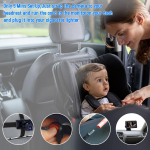 Kūdikio automobilio veidrodėlis 1080P kūdikio kamera su 4,3 colių IPS ekranu, naktinio matymo funkcija, reguliuojamas platus matymo kampas, kūdikiams, vaikams, augintiniams juoda