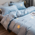 Keturių dalių patalynės komplektas Gryna medvilnė Naujo stiliaus Princesės stiliaus Bendrabučio Vienvietis Trijų dalių patalynės komplektas 1.2m three-piece set