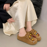 Moterims &scaron;lepetės plok&scaron;čiapadžiai sandalai retro atsitiktiniai mulai batai moteris 2025 m. tendencija vasaros žemas platformos bohemi&scaron;ki Zapatillas De Mujer 35 chaki