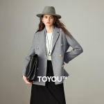 Chuyu Women's Commuter Style Wool Blend Winter Coat S