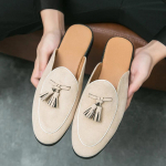 Nauji Vyri&scaron;ki Žali Juodi Pus batai Važiavimo Batai Vyri&scaron;ki Laisvalaikio Patentuotos Odos Suede Mules Moccasins Loafers Batai Vyrams 38