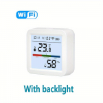 WiFi Tuya temperatūros ir drėgmės jutiklis, i&scaron;manus ap&scaron;viečiamas termometras ir higrometras i&scaron;maniam gyvenimui, palaiko Alexa ir Google Home. balta