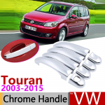 Volkswagen VW Touran MK1 2003~2015 chromuotų durų rankenėlių dangtelių automobilių priedų lipdukų apdailos rinkinys 2004 2006 2008 2010 2012 4 Door 2 Keyhole