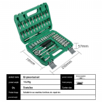 53 dalių 72 dantukų lizdų ir reketinių veržliarakčių rinkinys automobilio remontui