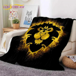 WOW, World of Warcraft Demonų Medžiotojas, Lich Karalius Žaidimo Flanelinis Antklodė Lovoms Miegamajam Sofai I&scaron;kylai, Mėtomasis Antklodė Lauko Poilsiui 130x150cm gray