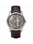 Fossil vyri&scaron;kas automatinis mechaninis odinis 3 rodyklių laikrodis - Twist serija su nerūdijančio plieno korpusu ir atspariu įbrėžimams stiklo lę&scaron;iu, ME1098 ruda