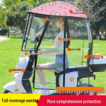 Lishi elektrinio triračio/dviračio lietaus ir saulės stogelis