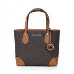 Michael Kors MK Eva monograma Vintažinė odinė pirkinių rankinė Moteri&scaron;ka rankinė Tamsiai ruda 30F9GV0T1B-252 Basic Set (Bag+Dust Bag)