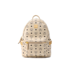 .Mcm Stark klasikinis retro dvipusis kniedėmis puo&scaron;tas kasdienis vakarėlių kuprinė maža unisex smėlio spalvos drobės ir odos derinys One Size-Basic Set (Bag+Dust Bag)