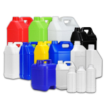 1 l apvalus butelis, 2,5 l / 4 l plok&scaron;čias butelis, 5 kg / 6 kg maistinės plastikinės talpyklos, 10 l cheminis būgnas, atsparus rūg&scaron;tims ir &scaron;armams. 3L white semi-transparent