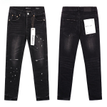 LUXEON Vyri&scaron;ki Dėmėti Dažais Plė&scaron;yti Slim Fit Vyri&scaron;ki Džinsai Su Ženkleliu Tamprios Retro Auk&scaron;čiausios Klasės Vyri&scaron;kos Kelnės 38 black