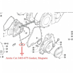 Keturratis Arctic Cat 700 3403-075 Tarpinė tarpinė, Magneto dangtelio EFI AUTOMATINĖ pavarų dėžė 4&times;4 FIS 2006 2007 2008 ŽALIAS - A2008IBTCUSG