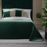 VELVI smaragdo žalumo dekoratyvinis pledas lovai 170x210cm - Aksominė elegancija jūsų miegamajame