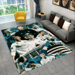 CR7 Ožys Ronaldo Futbolo Žvaigždė Kilimas Žaidimų Kambariui Miegamajam Svetainei Sofai Namų Dekoras, Vaikų Plotas Kilimas Neslystantis Grindų Kilimėlis Dovana 80x120cm