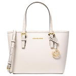 Michael Kors Jet Set Travel Signature Logo Poliruotas Pakabukas Dengto Drobės Rankinė Moteri&scaron;kos Rankinės Baltas 35H3GTVT0L-0213 Shopping Bag Set(Basic Set+Shopping Bag)