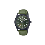Casio LAIKRODIS Vyri&scaron;kas rodyklinis laikrodis Serija Paprastas Madingas Klasikinis Laisvalaikio Datos rodymas Atsparus vandeniui Kvarcinis mechanizmas Odinis dirželis MTP-VD02BL-3E žalia