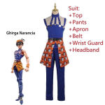 Jojo Keisti Nuotykiai Cosplay Kostiumas Elastingas Kvėpuojantis Auk&scaron;tos Kokybės Helovinui Komiksų Konvencijai Vaidmenų Žaidimui Ghirga Narancia,M blue
