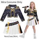 3 vnt. Kostiumas Rumi Dainininkės &Scaron;okio Suknelė 3D Spausdinimas Mergaitėms Helovino Kalėdiniai Kostiumai Cosplay I&scaron;kilmingi Sceniniai Pasirodymų Drabužiai 120 black