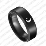 Islamo stiliaus žvaigždės Moon vyri&scaron;kas žiedas i&scaron; nerūdijančio plieno papuo&scaron;alai 6 juoda