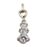 Les Tr&eacute;sors De Lily [B9595] - Pendentif Argent 'C&acirc;lin' Blanc argent&eacute; (rhodi&eacute;) - 6x20 mm balta
