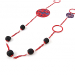 NOA [J2183] - Collier Cr&eacute;ateur 'Ombres Chinoises' rouge raudona