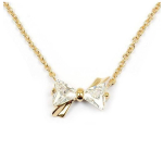 Les Tr&eacute;sors De Lily [L4352] - Collier Plaqu&eacute;-Or 'Scarlett' blanc dor&eacute; - 12x7 mm