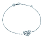 Les Tr&eacute;sors De Lily [L4627] - Bracelet Argent 'Love' blanc argent&eacute; (rhodi&eacute;) - 12x12 mm