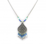 Les Tr&eacute;sors De Lily [N3103] - Collier Cr&eacute;ateur 'Navajos' bleu vert argent&eacute; mėlyna